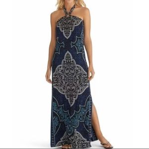 White House Black Market black and Blue Maxi Dress